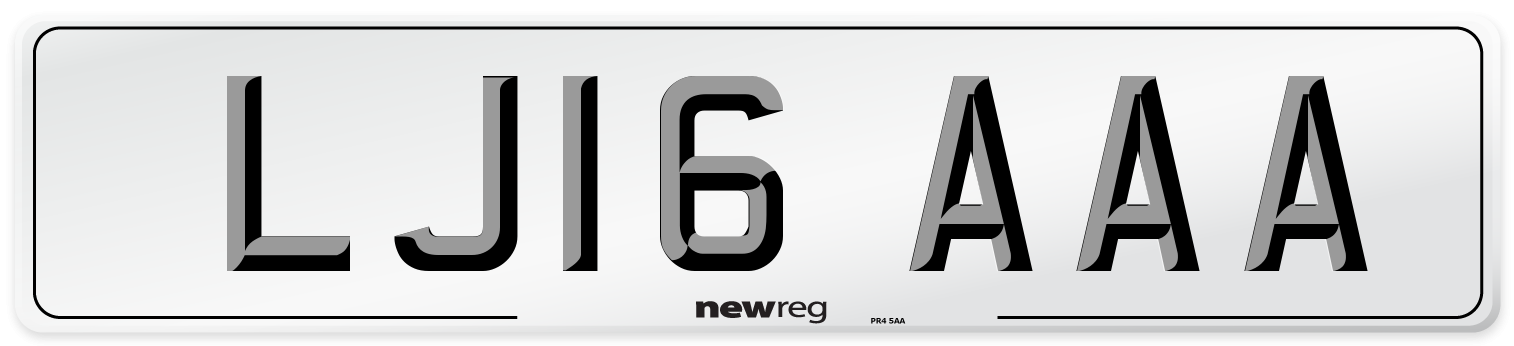 LJ16 AAA Number Plate from New Reg